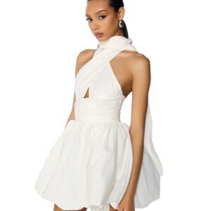 PRETTY IN POPLIN STRAPPY MINI DRESS - XS